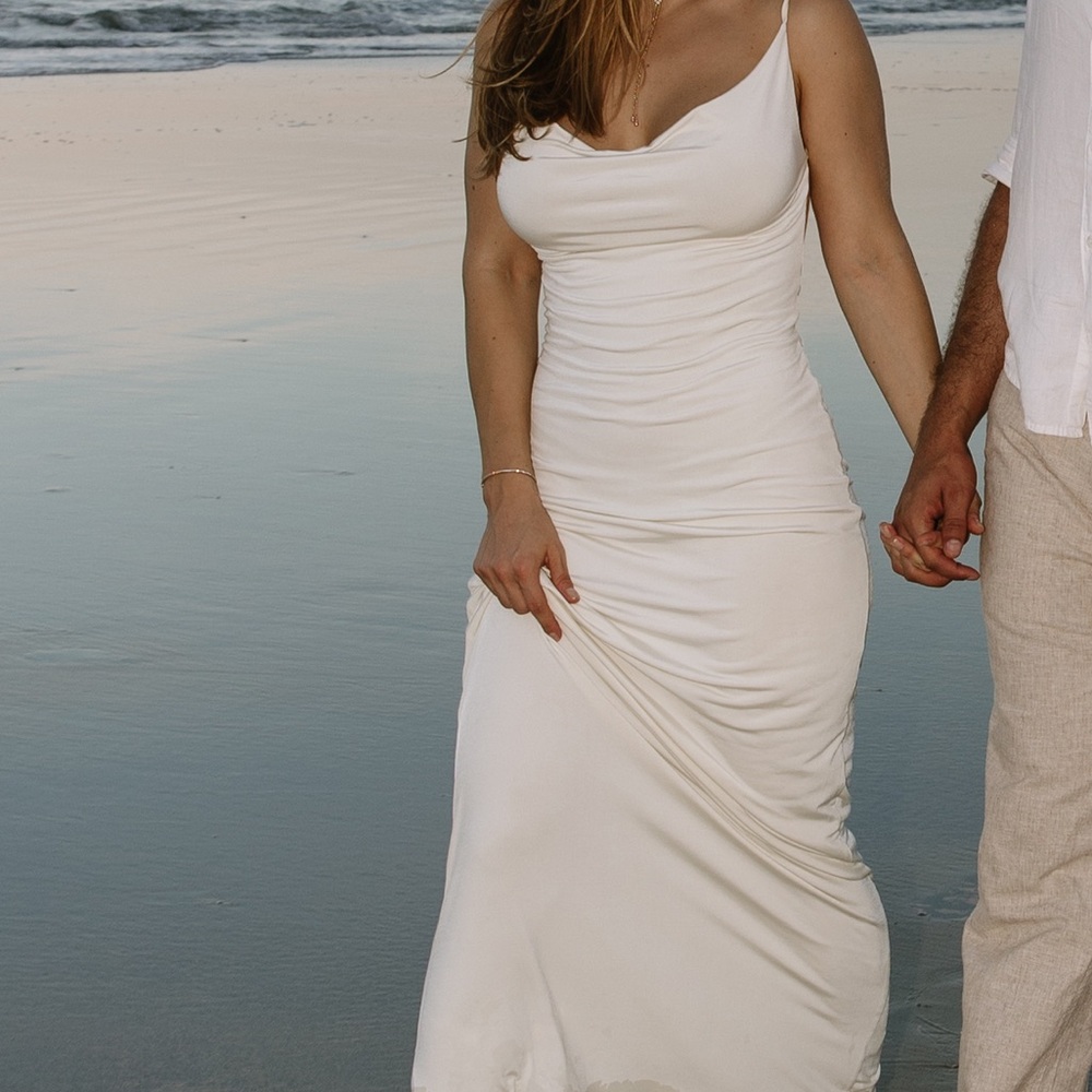 Meshki Cream Backless Dress